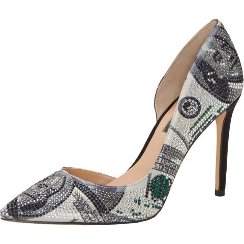 Kenjay Pointed Toe Rhinestone D’Orsay Heels