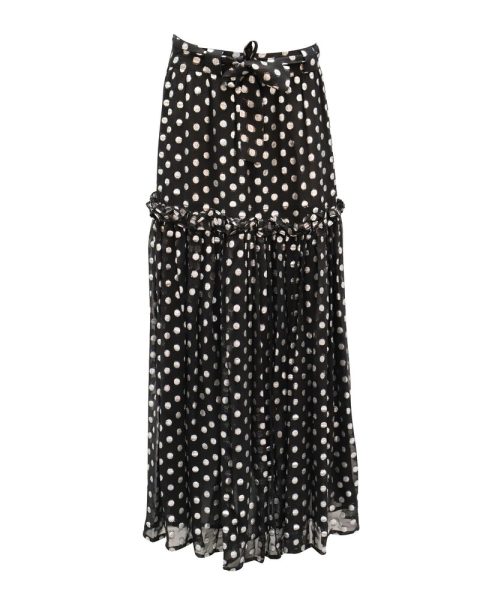 Dodo Bar Or Metallic Polka Dots Skirt in Black Polyester 7765071200316