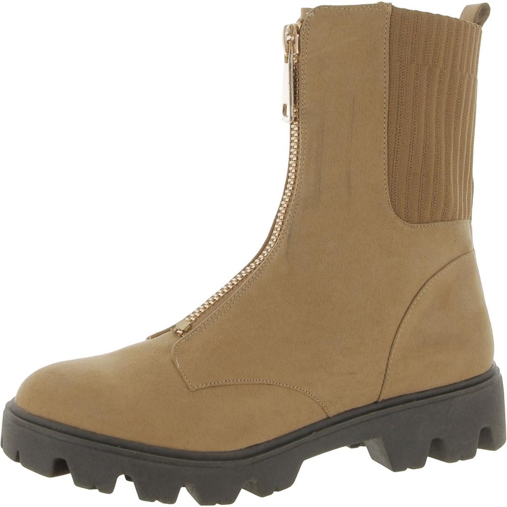 Faux Suede Lug Sole Chelsea Boots