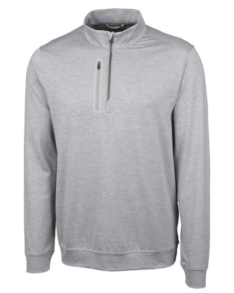 Cutter & Buck Stealth Heathered Mens Big and Tall Quarter Zip Pullover Jacket 7827704348732