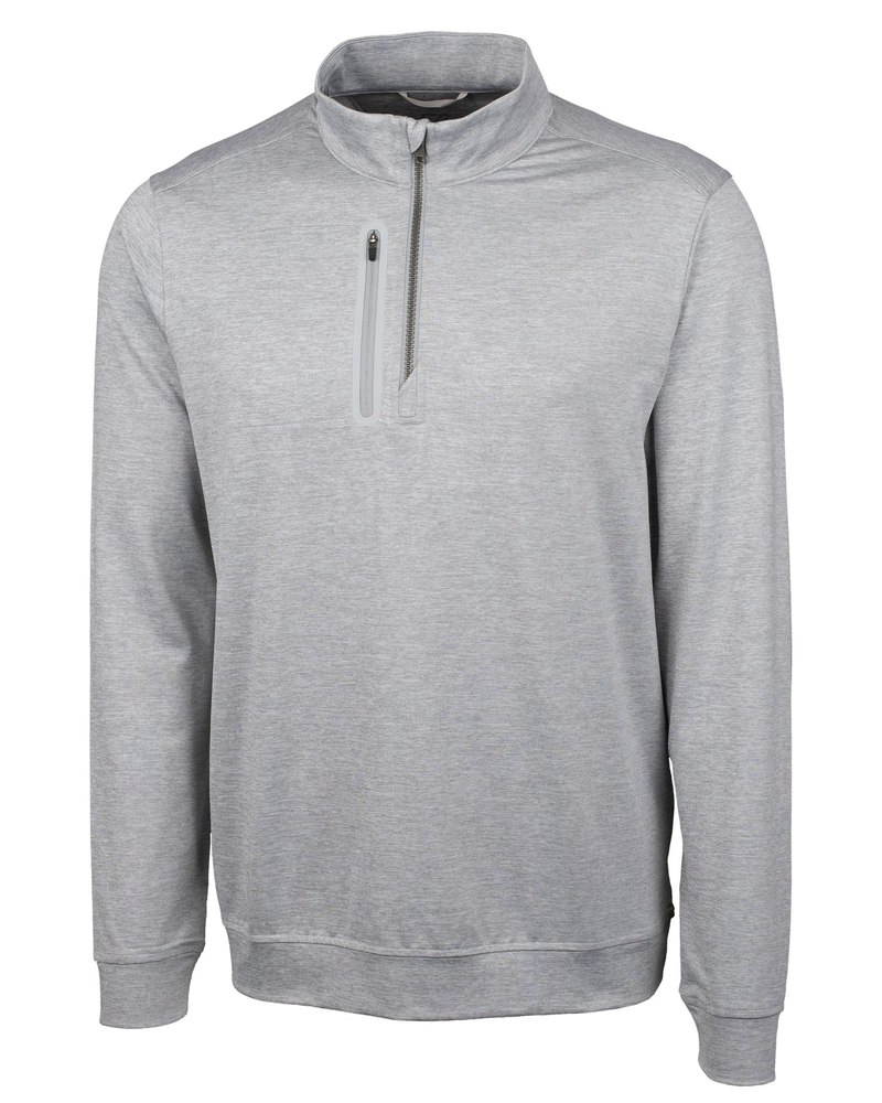 Cutter & Buck Stealth Heathered Mens Big and Tall Quarter Zip Pullover Jacket 7827704348732