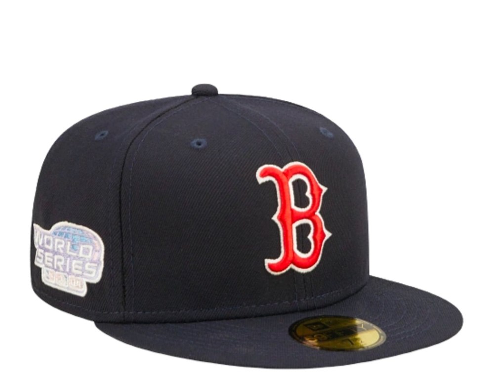 New Era 59Fifty MLB Boston Red Sox Pop Sweat Navy/Pink Fitted Hat 60243507 7676474261564