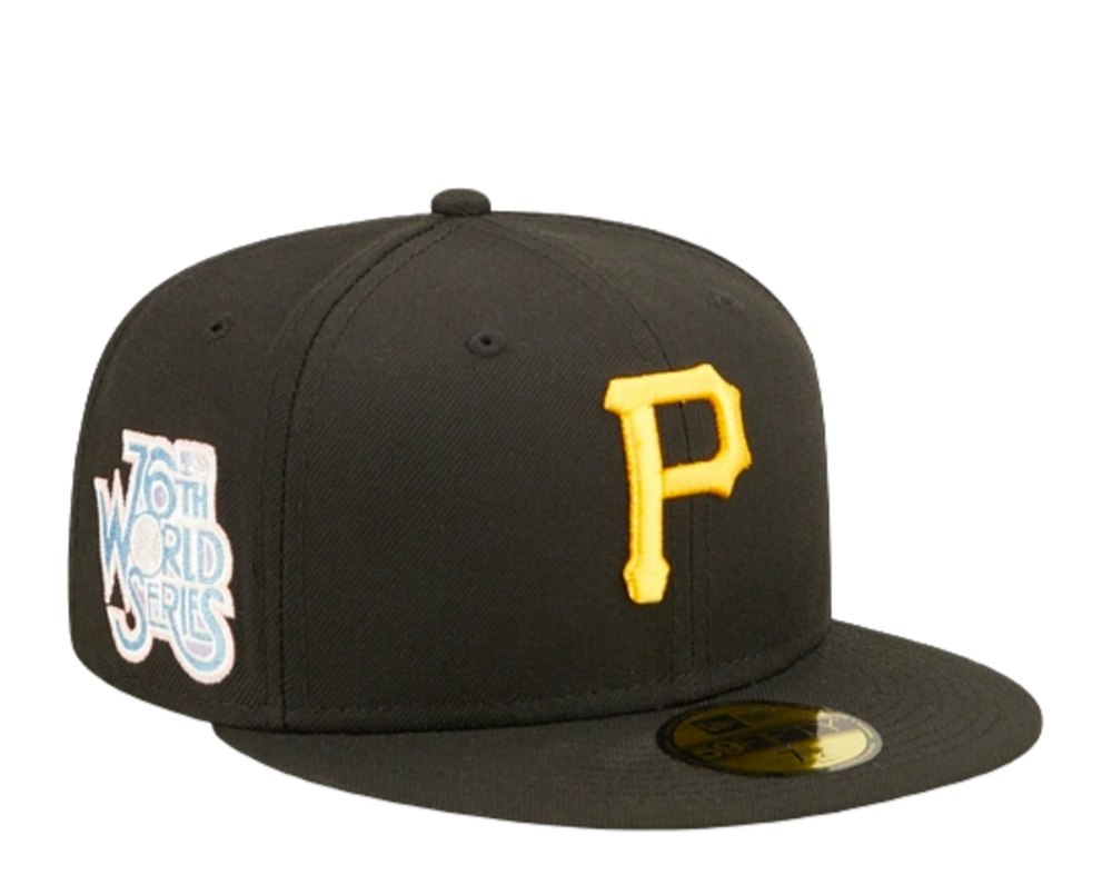 New Era 59Fifty MLB Pittsburg Pirates Pop Sweat Black/Blue Fitted Hat 60243519 7676475572284