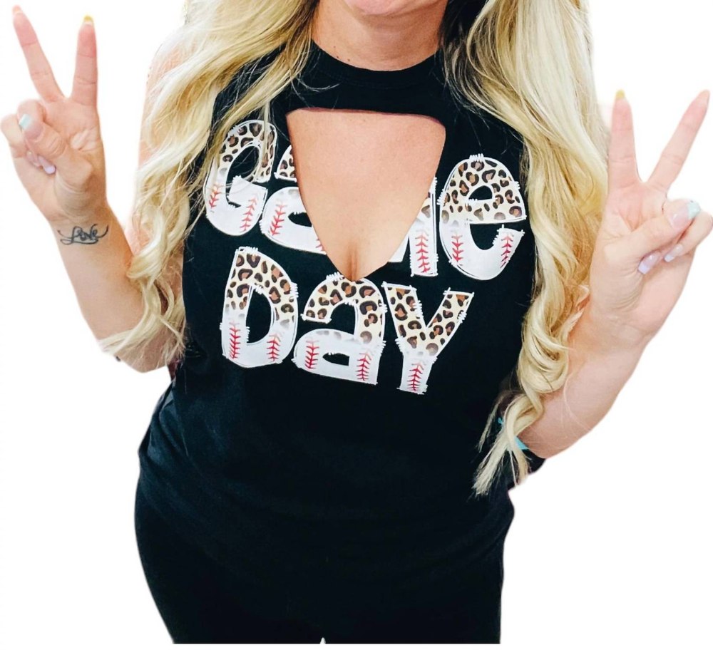 Game Day Baseball Tank Top In Black 7765076410428
