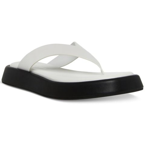 Lady Faux Leather Lifestyle Thong Sandals