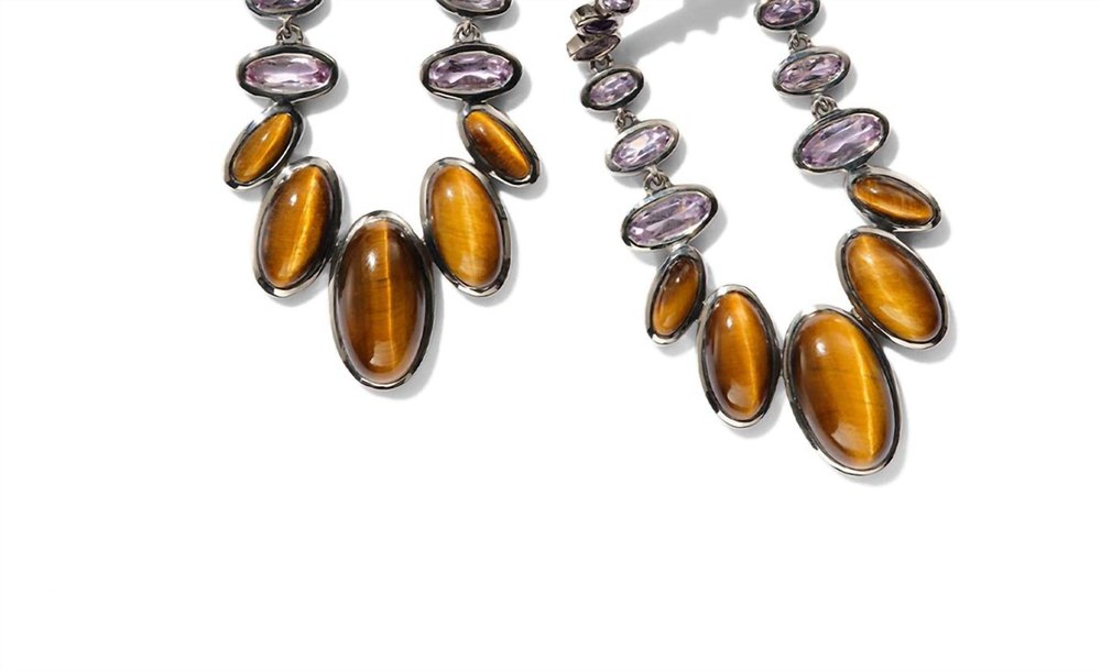 Women’s Kimono Tiger’S Eye Earrings In Brown 7765085388860