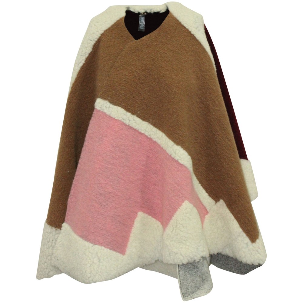 Maje Poncho in Multicolor Wool 7765078966332