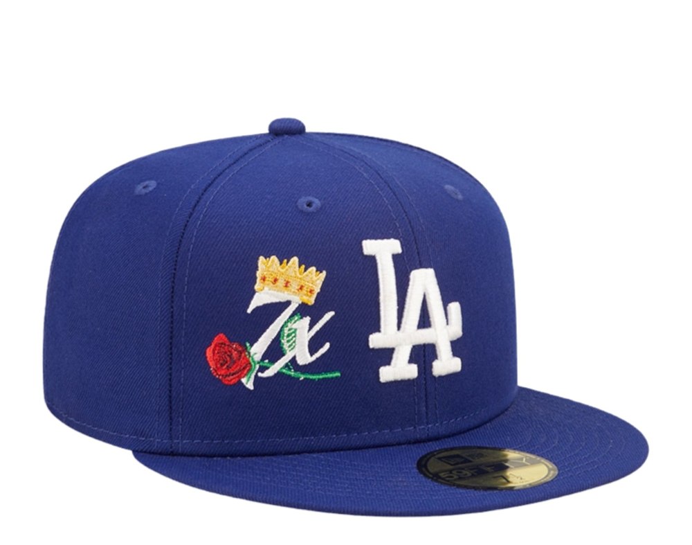 New Era 59Fifty MLB Los Angeles Dodgers Crown 7X Champs Blue Fitted Hat 60243481 7676476457020
