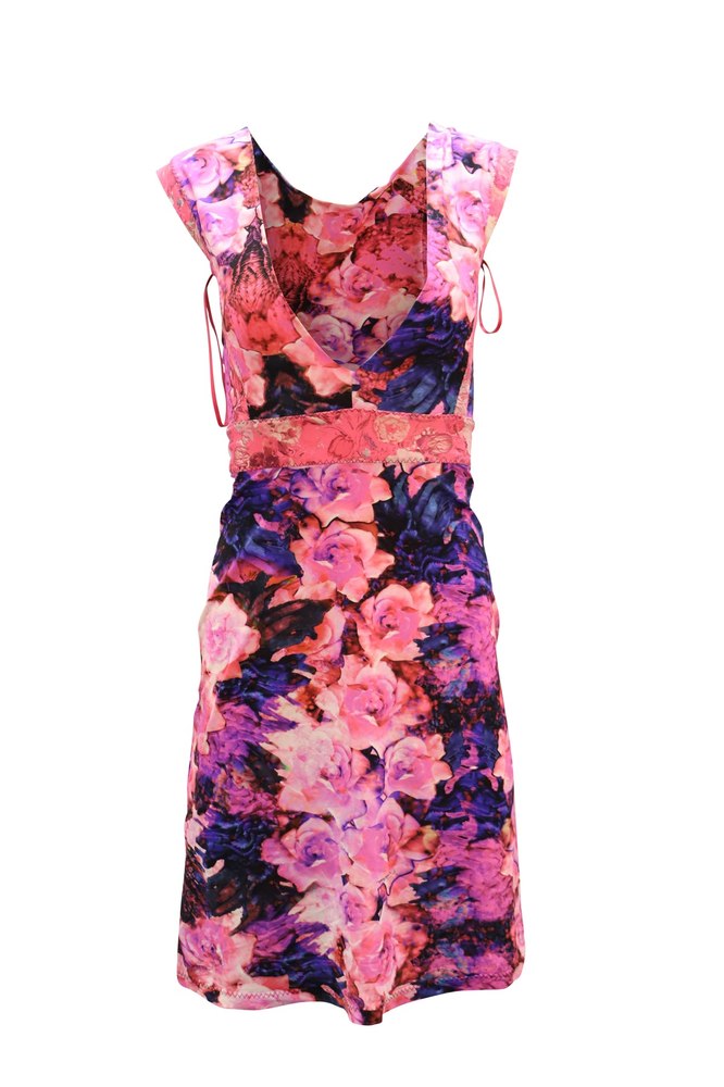 Roberto Cavalli Neon Floral Dress in Multicolor Polyamide 7765091811388