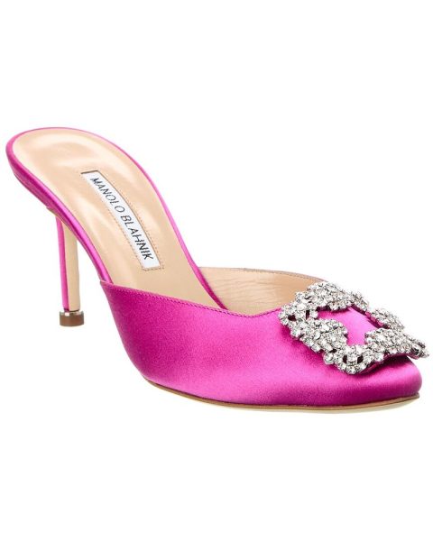 Manolo Blahnik Hangisimu 70 Satin Mule 7765093711932