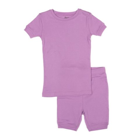 Kids Two Piece Cotton Short Pajamas Classic Solid Color