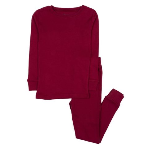 Kids Two Piece Cotton Pajamas Neutral Solid Color