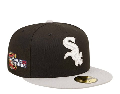 New Era Chicago White Sox Letterman 59FIFTY Fitted Cap 60296435 – Black/Grey 7676484780092