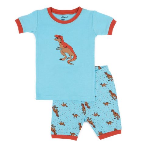 Kids Two Piece Cotton Short Pajamas Blue Trex