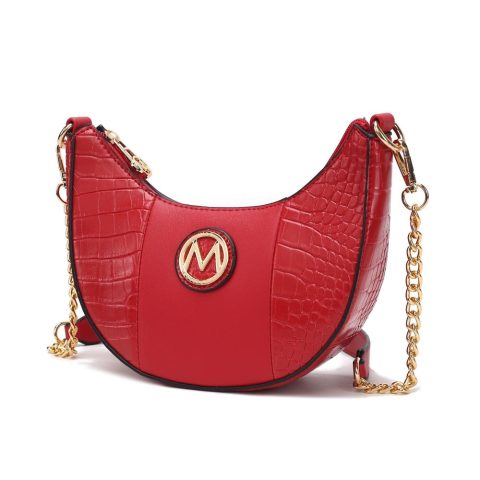 Amira Crocodile Embossed Vegan Leather Women’s Shoulder Handbag by Mia K.