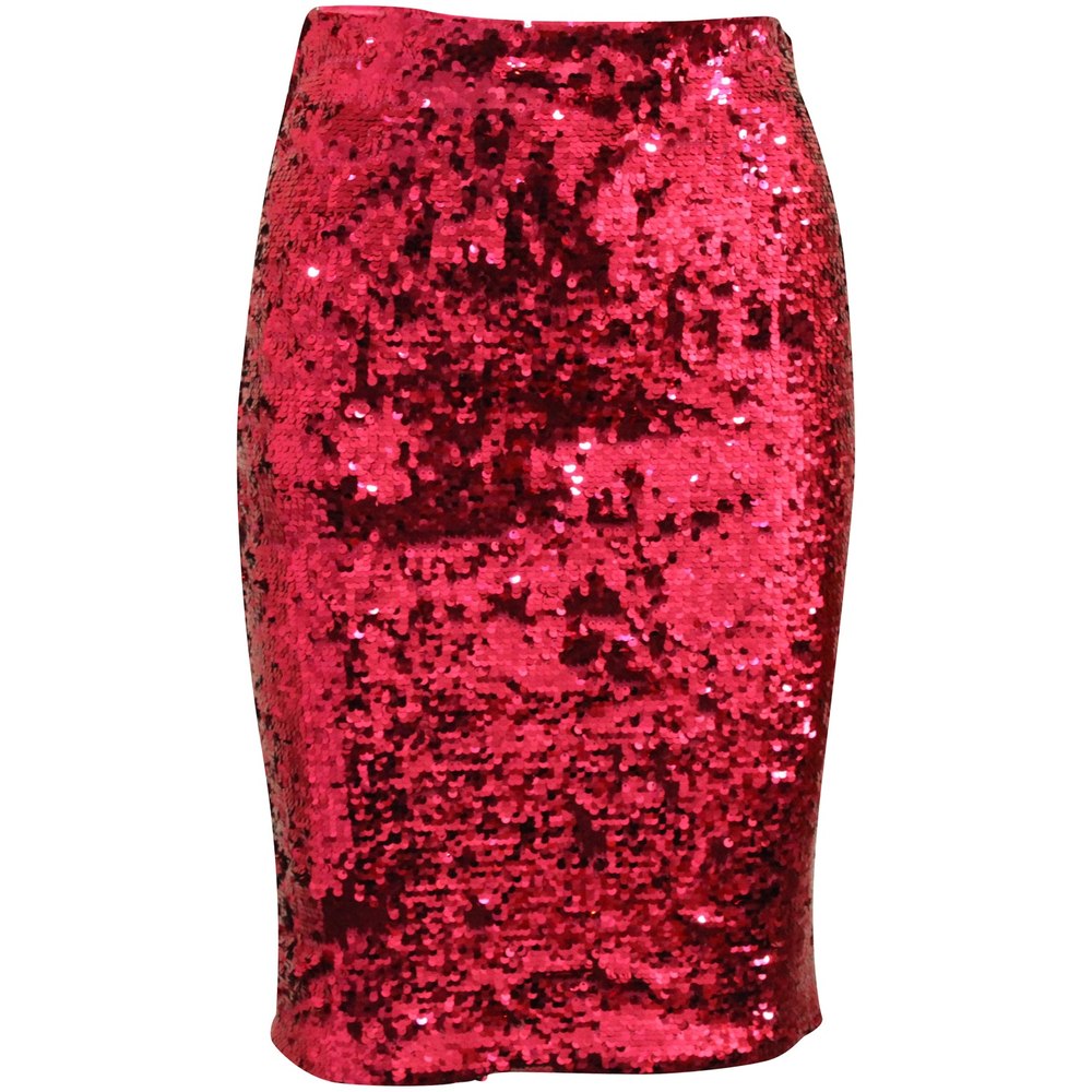 Alice & Olivia Ramos Sequin Pencil Skirt in Fuchsia Pink Polyester 7765096988732