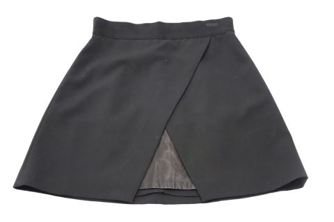 Alice + Olivia Ericka Overlap Mini Skirt in Black Polyester 7765090107452