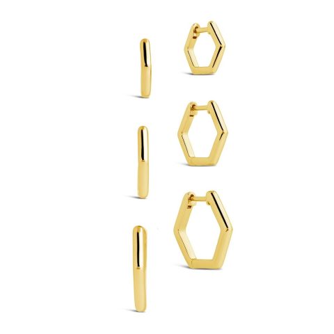 Lily Geometric Hoop Earring Set