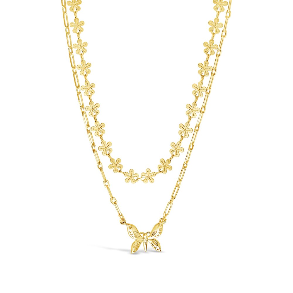 Butterfly & Daisy Chain Layered Necklace