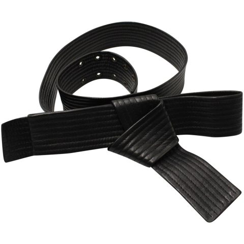 Lanvin Quilted Belt with Bow in Black Leather 7765098627132