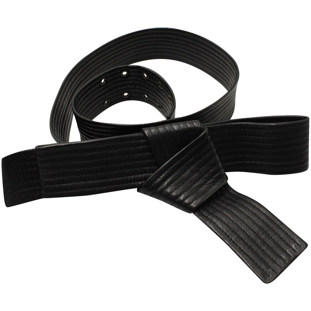 Lanvin Quilted Belt with Bow in Black Leather 7765098627132