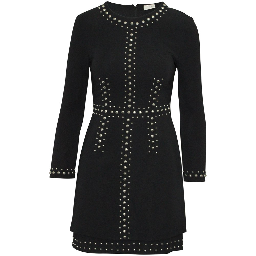A.L.C. Madison Studded Cocktail Mini Dress in Black Viscose 7765100101692
