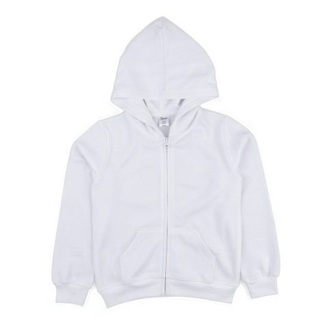 Kids Zipper Sweat Hoodie Neutral Solid Color
