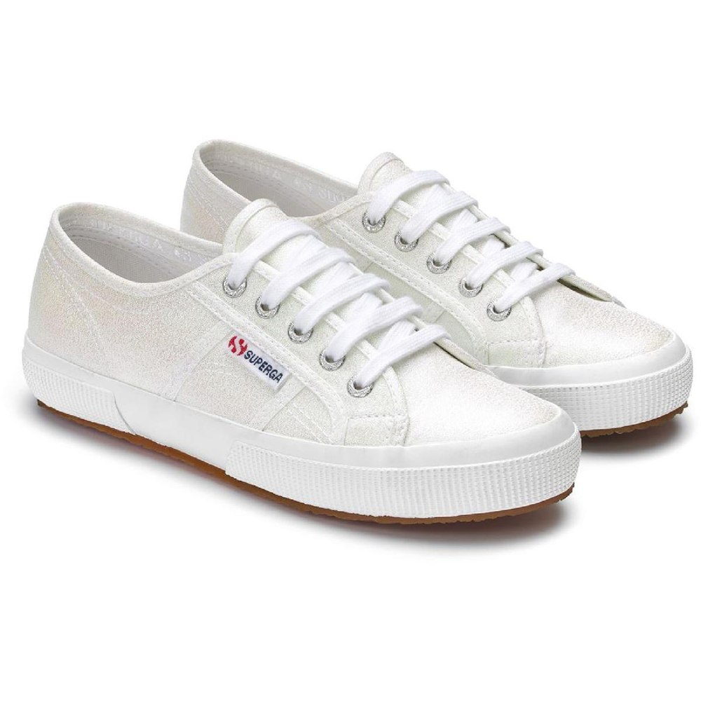 2750 Lamé Shimmery Lace Up Low Top Sneakers