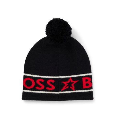 BOSS x Perfect Moment wool beanie hat with logo intarsia