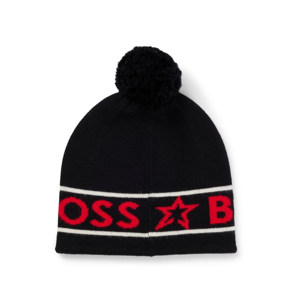 BOSS x Perfect Moment wool beanie hat with logo intarsia