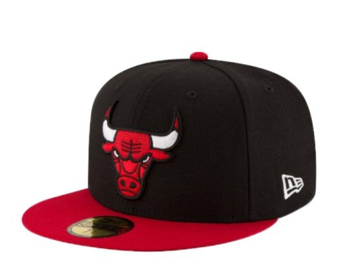 New Era 59Fifty NBA Chicago Bulls Alt 2-Tone Black/Red Fitted Hat 70343698 7676487499836