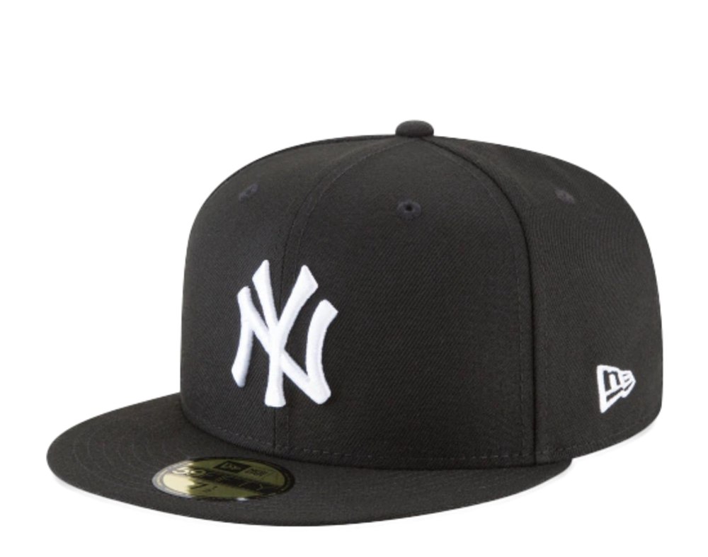 New Era 59Fifty MLB New York Yankees Black And White Basic Fitted Hat 11591127 7676488581180