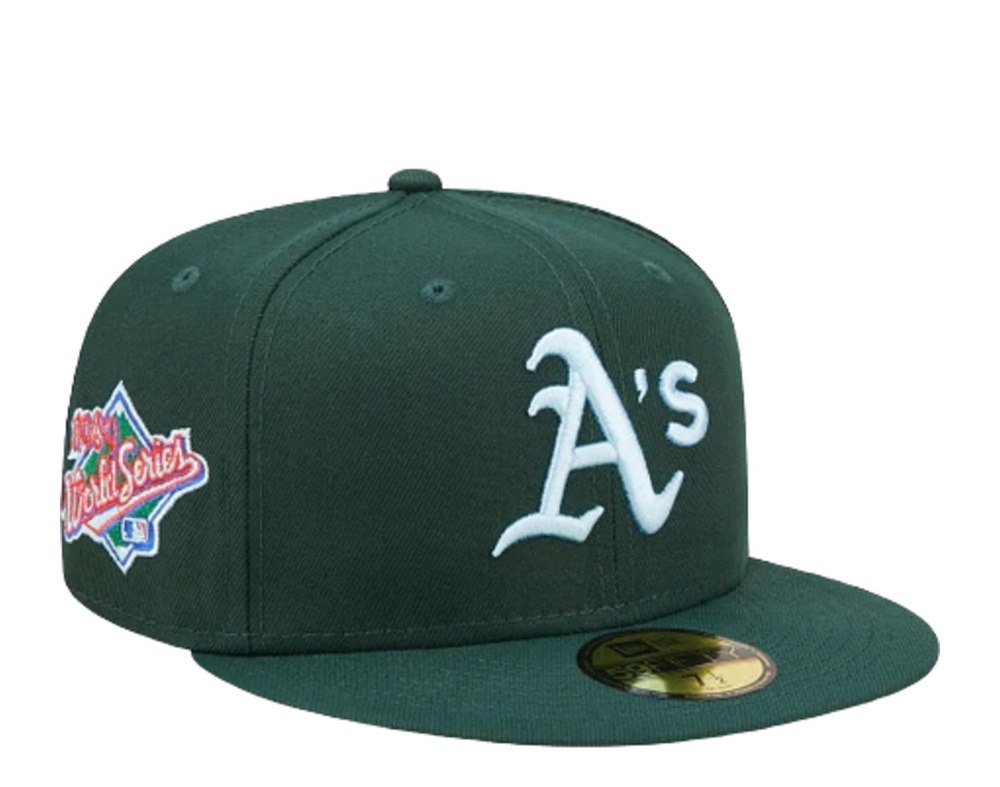 New Era 59Fifty MLB Oakland Athletics Cloud Under Green Fitted Hat 60243792 7676486484028
