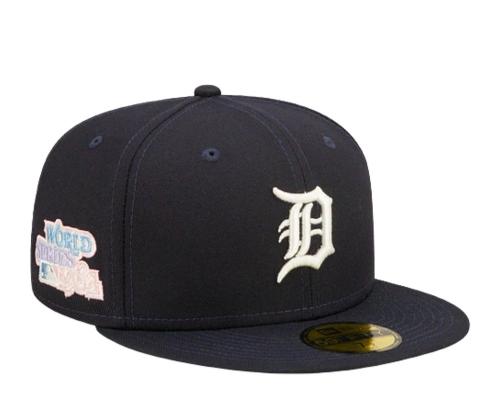 New Era 59Fifty MLB Detroit Tigers Pop Sweat Navy/Blue Fitted Hat 60243521 7676487106620