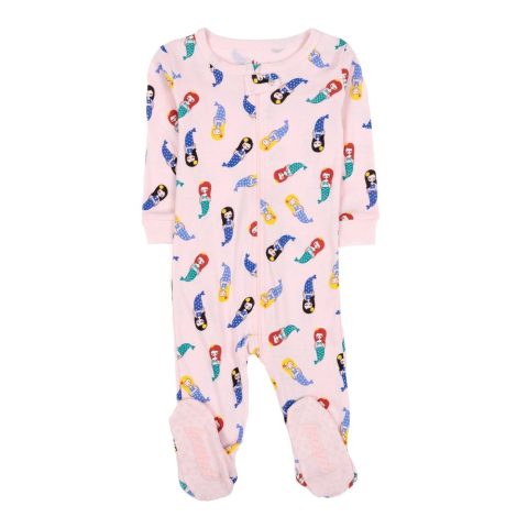 Kids Footed Cotton Pajamas Mermaid
