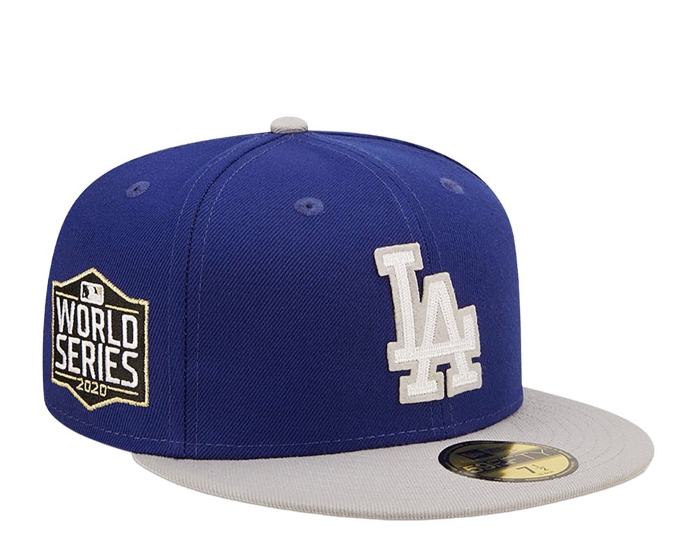 New Era Los Angeles Dodgers Letterman 59FIFTY Fitted Cap 60296433 – Blue/Grey 7676488646716