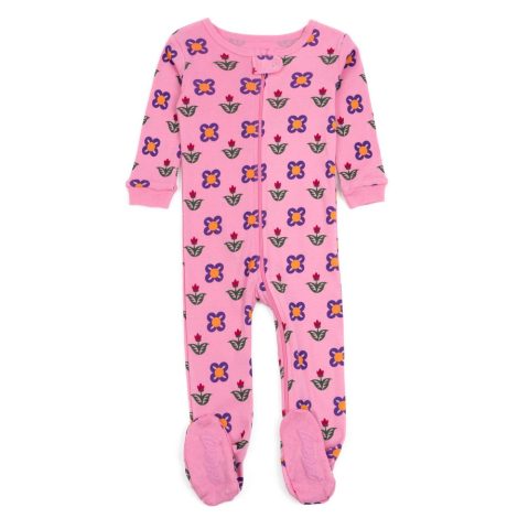 Kids Footed Cotton Pajamas Flower Pot
