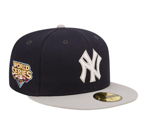 New Era New York Yankees Letterman 59FIFTY Fitted Cap 60296432 – Navy/Grey 7676488024124