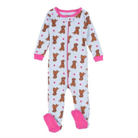 Kids Footed Cotton Pajamas Puppy