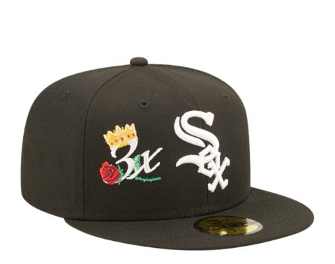 New Era 59Fifty MLB Chicago White Sox Crown 3X Champs Black Fitted Hat 60243491 7676488810556