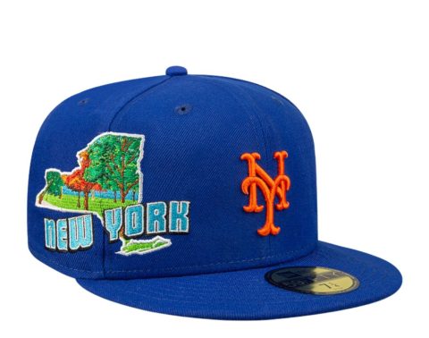 New Era New York Mets Stateview 59FIFTY Fitted Cap 60296527 – Blue/Grey UV 7676488941628