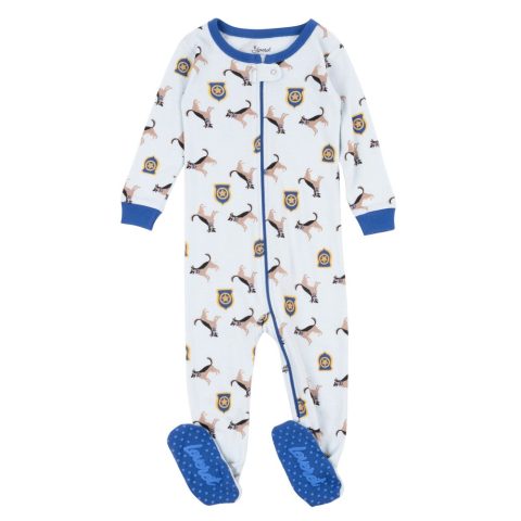 Kids Footed Cotton Pajamas Police Dog