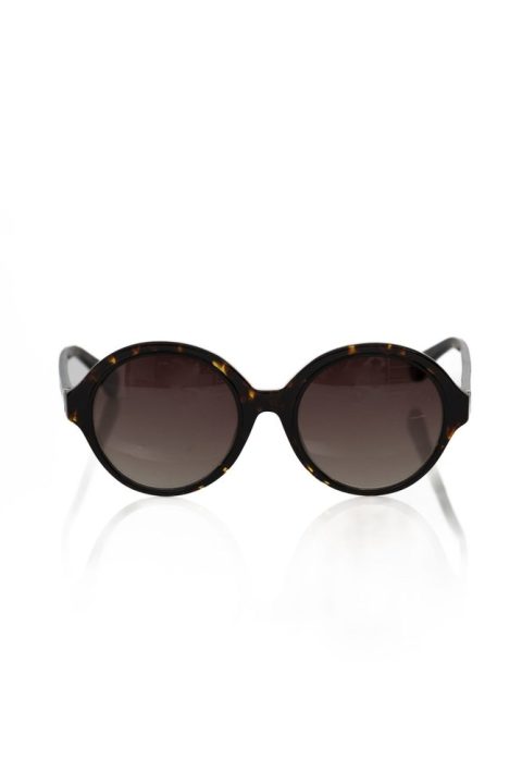 Frankie Morello Elegant Turtle Pattern Round Women’s Sunglasses