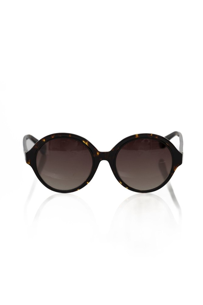 Frankie Morello Elegant Turtle Pattern Round Women’s Sunglasses