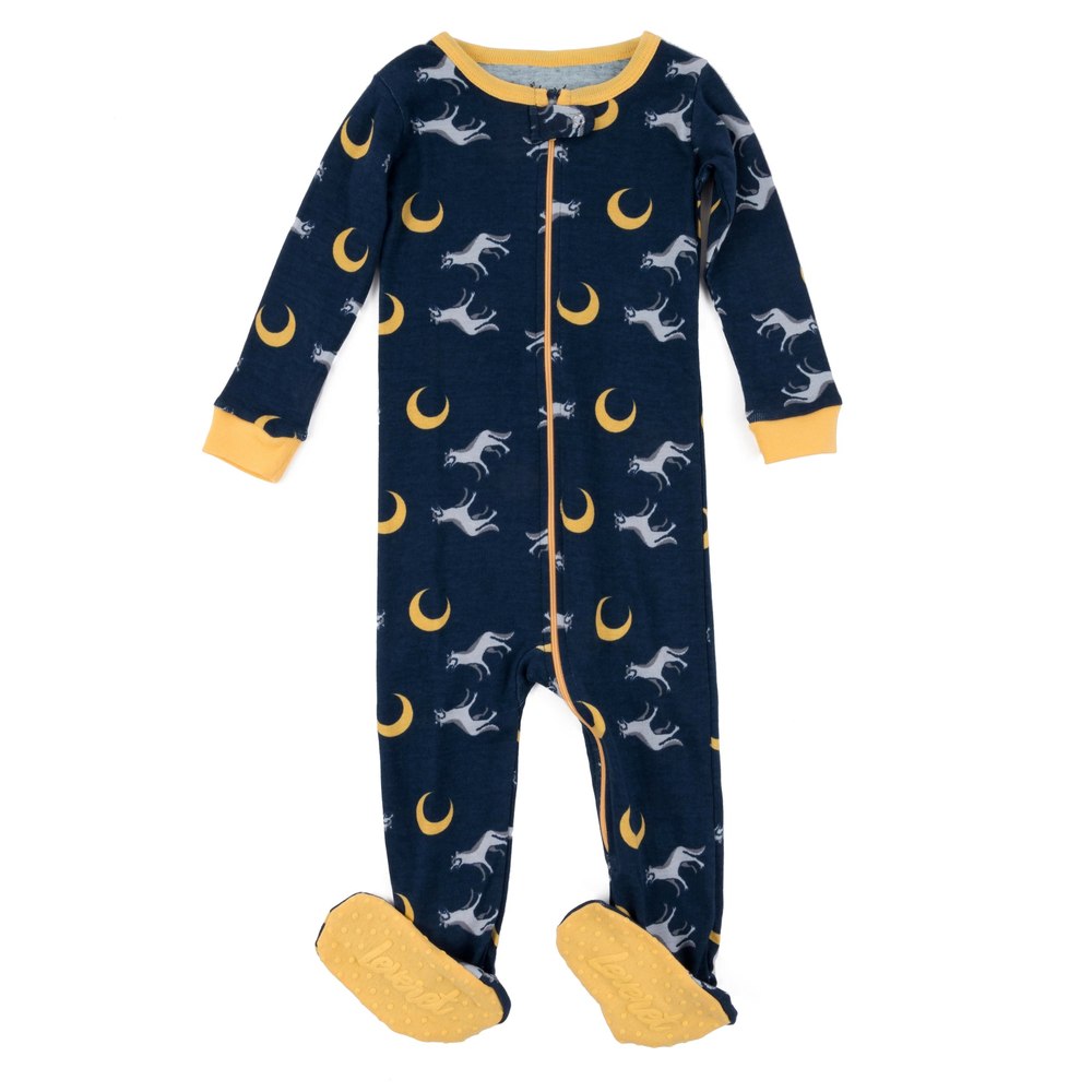 Kids Footed Cotton Pajamas Wolf