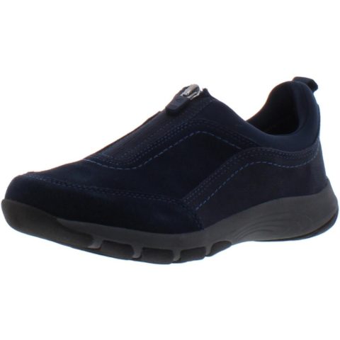Cave Suede Front Zip Cushioned Slip On Sneakers