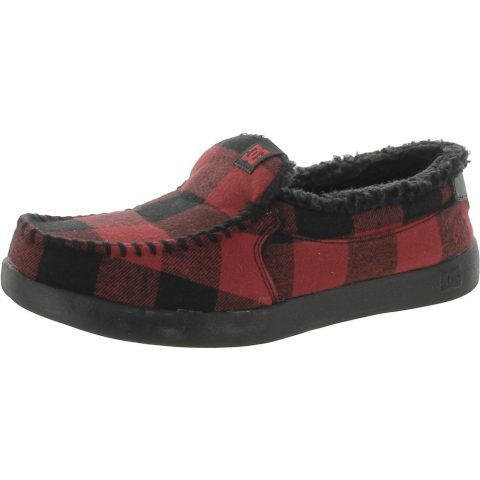Shoes Villain 2 WNT Faux Fur Lined Plaid Slip On Shoes