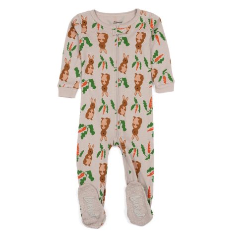 Kids Footed Cotton Pajamas Rabbit