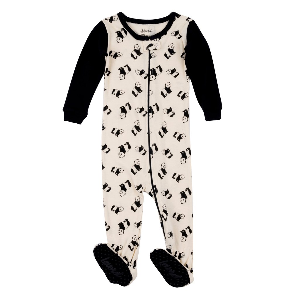 Kids Footed Cotton Pajamas Panda
