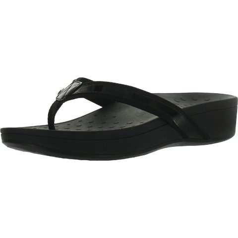 High Tide Leather Wedge Thong Sandals
